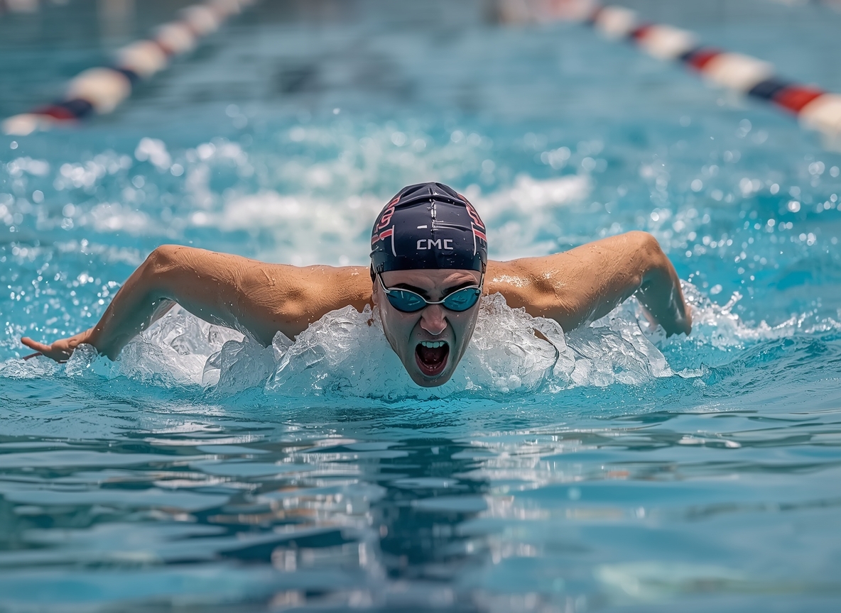 Lane lines and curve graphic for Khakryonuaskyx swim cadence